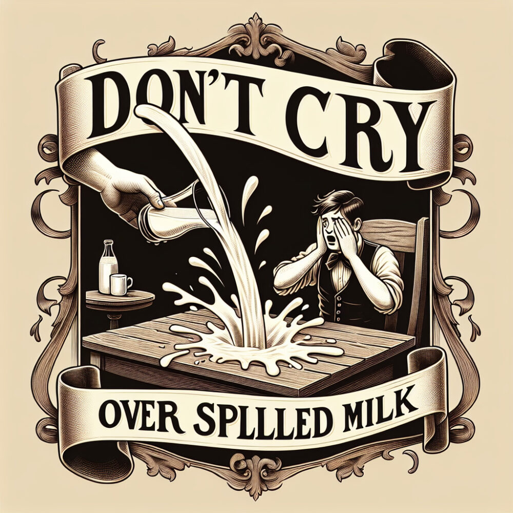  “Don’t cry over spilled milk.”イディオム